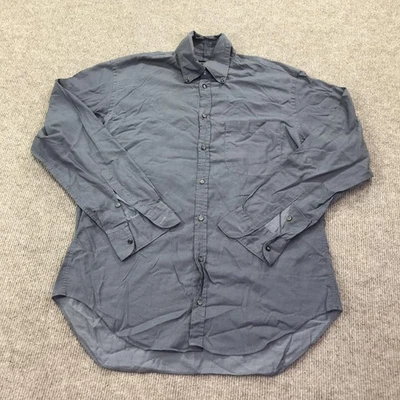 Camisa Giorgio Armani Para Hombres 15 38 Gris Sólida Con Botones Manga Larga Vestido Bolsillo Foto 1 de 4