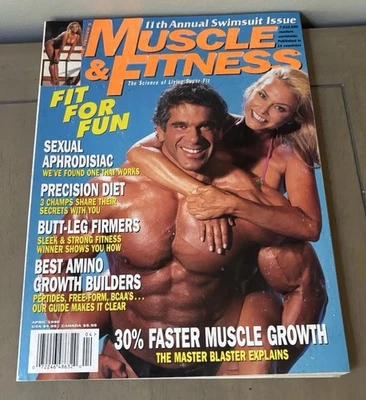 Lou Ferrigno W/ Female - Muscle & FItness Bodybuilding Magazine - April 1996 - Image 1 of 3