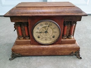 Antique Seth Thomas 1880 Beautiful Pillar Mantel Clock Lion's Head Gong Strike - Picture 1 of 7