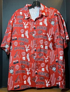 Arizona Diamondbacks Herren Button Down Rot Large Allover Print Kurzarm - Bild 1 von 4