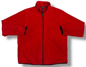 Giacca vintage Woolrich uomo media rossa full zip felpa finto collo esterno - Foto 1 di 3
