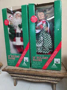 Holiday Creations 1994 Santa & Mrs Claus 16" toca música navideña caja original  - Imagen 1 de 4
