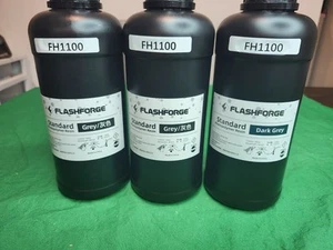 Flashforge LCD 3D Printer 405nm Standard Photopolymer Resin FH-HLS Grey 3 Pack - Picture 1 of 2
