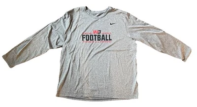 Washington & Jefferson College Football Long Sleeve Shirt Nike Dri-Fit 3XL Gray - Image 1 of 4