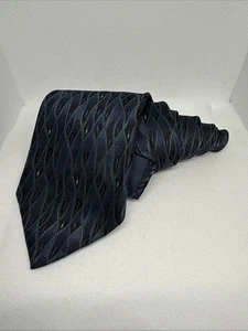 Giorgio Armani Men's Tie Blue Green Geometric Necktie Vintage 56”x 3 1/2" Italy - Picture 1 of 6