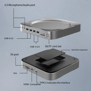 Kompaktes für Mac Mini Dock mit 4K und SSD Gehäuse zur Speichererweiterung - Afbeelding 1 van 12