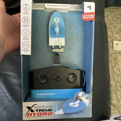 New Sharper Image X-TREME Hydro Racer Radio Control Speedboat Blue #2 50 Ft Rang - Image 1 of 4