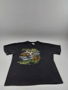 Vintage 90s "If You Can't Hunt With The Big Dogs 3D Emblem" Men's Size L - Picture 1 of 6