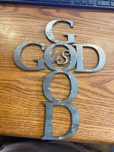 Lasergeschnittenes Metall Wandbild "Gott ist gut" Stahlschild *von 11 - Bild 1 von 1