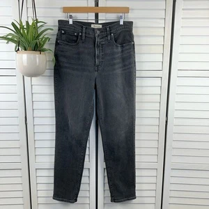 Madewell The Perfect Vintage Jean Black Wash Whiskering Straight 90s Size 29 - Picture 1 of 10