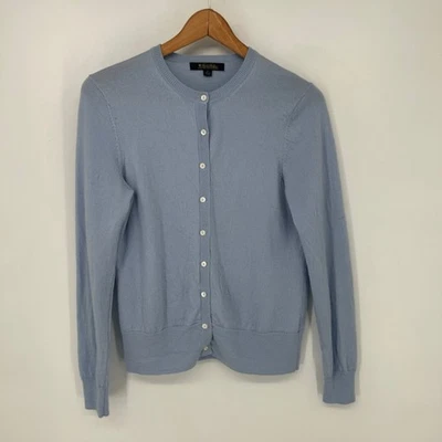 Brooks Brothers Sweater Womens Large Blue Merino Wool Cardigan - Image 1 of 4
