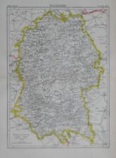 Original 1888 County Map WILTSHIRE England Salisbury Hungerford Chippenham Mere
