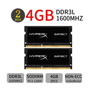 Kingston HyperX Impact 8GB 2x 4GB DDR3L 1600MHz PC3L-12800S SODIMM Laptop Memory - Picture 1 of 8