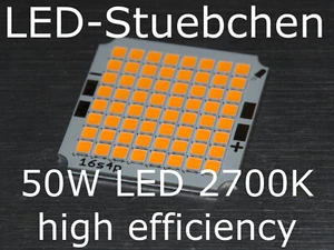 50W 2700K High-Efficiency High-Power LED Kaltweiss 700mA incl. Wärmeleitklebeban - Bild 1 von 2