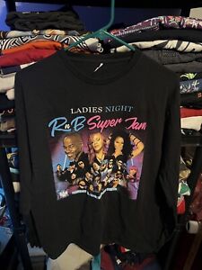 Ladies Night 2019 RnB Super Jam Black Long Sleeve T-Shirt Crew Neck Size XL