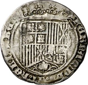 ☆ MEDIEVAL SPAIN • CATHOLIC KINGS ☆ 1 REAL • BURGOS ☆ ISABELLA FERDINAND ☆D0830 - Picture 1 of 4