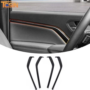 Cubierta de moldura de panel de puerta ABS de fibra de carbono 4 piezas para Chevy Colorado 23+ Canyon - Imagen 1 de 16