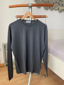 John Smedley England Herren Strickpullover Pullover Baumwolle Grau 50 - Bild 1 von 4