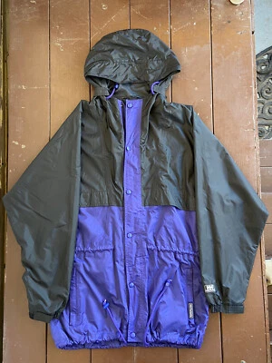 Chaqueta de lluvia vintage Helly Hanson para hombre negra/azul empaquetable talla M Foto 1 de 4