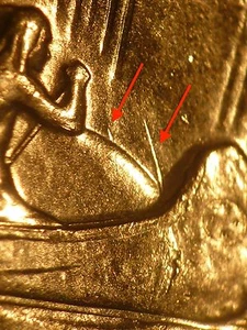 ERROR / NEW VARIETY - Canada 1975 BU nickel dollar with Tool Marks - Picture 1 of 4