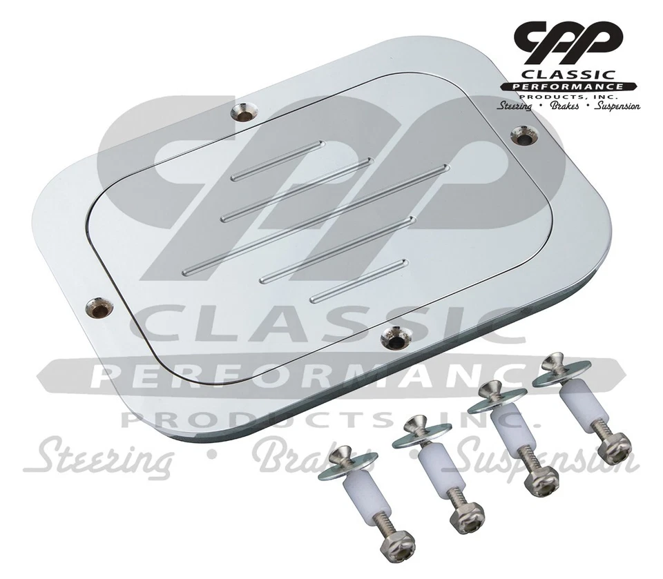 1948-56 FORD F100 F1 F-1 F-100 CHROME ALUMINUM GAS TANK ACCESS DOOR FUEL FILLER Foto 1 de 4