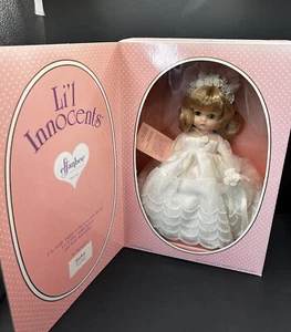 Vintage 1988 EFFANBEE Li’l Innocents 9” Doll "Beckie" Blond hair Bride New w Box - Bild 1 von 19