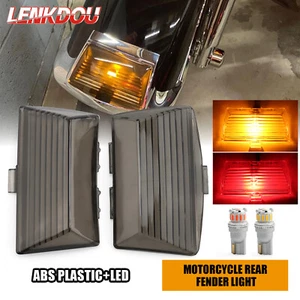 Front Rear LED Lights Fender Tip Light Lens Kit For Harley Touring Glide Softail - Picture 1 of 13