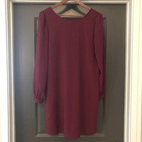 Cupio Womens Burgundy Dress Size S Black Bow