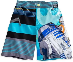 Disney Store Star Wars Force Awakens R2-D2 BB-8 Jedi Boy Swimsuit Suit Trunks - Picture 1 of 2