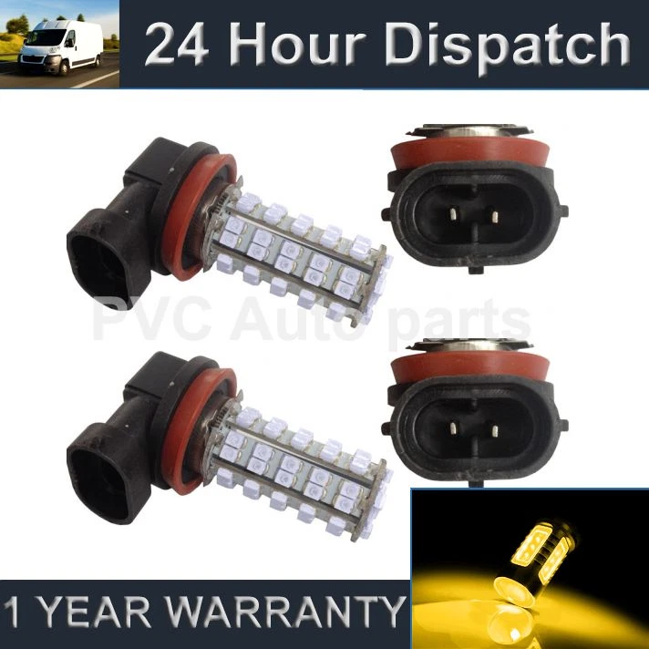 2X H9 YELLOW 60 LED FRONT MAIN HIGH BEAM LIGHT BULBS HIGH POWER XENON MB500501 - Image 1 of 1