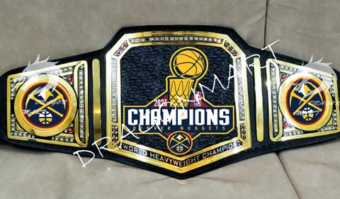 Denver Nuggets NBA Championship Belt Basketball Champions 2023 Title 2mm Brass Cover