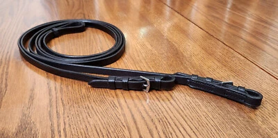 Англия, Новый, плоский pelham обочины вожжи черный 59,25» для двойной уздечки weymouth - Изображение 1 из 4