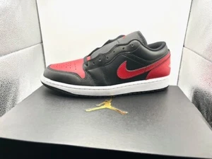 Nike Air Jordan 1 Low Shoes Black Varsity Red White 553558-067 US Mens 9 - Picture 1 of 8