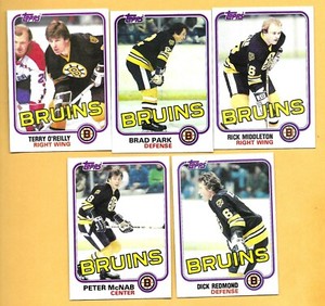 5 CARD BOSTON BRUINS LOT! 81-82 Topps Cards MIDDLETON O'REILLY PARK EXCEPTIONAL!