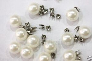 Borchie sfuse a Perla con rivetto color Bianco perla/lucido DIAM.8/10mm a scelta