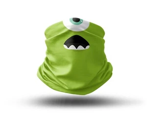 Washable Fabric Face Cover Neck Gaiter Animated Mike Wazowski, Monsters Inc - Picture 1 of 6