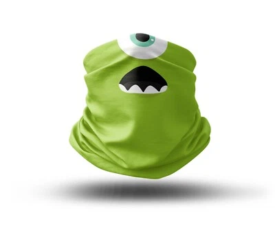 Washable Fabric Face Cover Neck Gaiter Animated Mike Wazowski, Monsters Inc - Image 1 of 4
