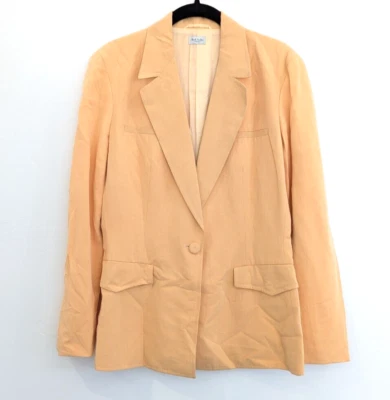 Blazer Paul Smith Mujer Talla 42/6 Amarillo Lino Seda Vintage Oficina Trabajo Abrigo Foto 1 de 4