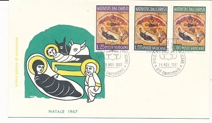 D222533 Nativity 9th Century Painting on Wood FDC Vatican City 1967 - Image 1 of 1