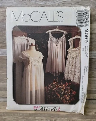 McCall's Pattern #2059 Lingerie Robe Nightgown Baby Doll Size 12-14 UNCUT - Image 1 of 3