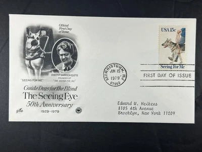 US FDC 1979 The Seeing Eye 50th Anniversary Guide Dogs for Blind ArtCraft  a957 - Image 1 of 2