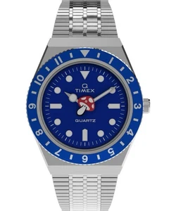 Timex x seconde/seconde/ 38mm Q Bracelet Ring Watch Blue Smurf BRAND NEW INHAND - Picture 1 of 7