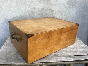 Vintage Eureka große Silberbesteck F12 blonde Holztruhe gefüttert Pazifik Silbertuch - Bild 1 von 12