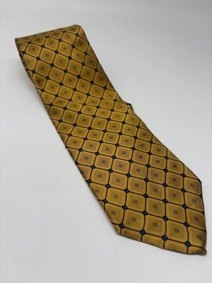 Alfani真丝领带/金色和蓝色几何图案  — 第 1/4 张图片