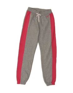REEBOK Girls Tracksuit Trousers Joggers 14-15 Years Grey Colourblock DL42 - Picture 1 of 3