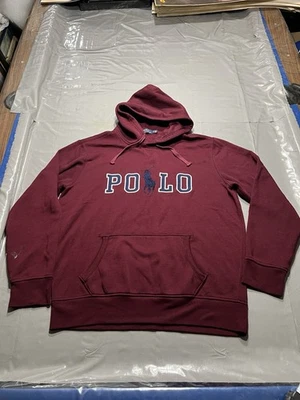 Polo Ralph Lauren Burgundy Red Hoodie Sweatshirt Big Pony Men's  Size XL - Image 1 of 4