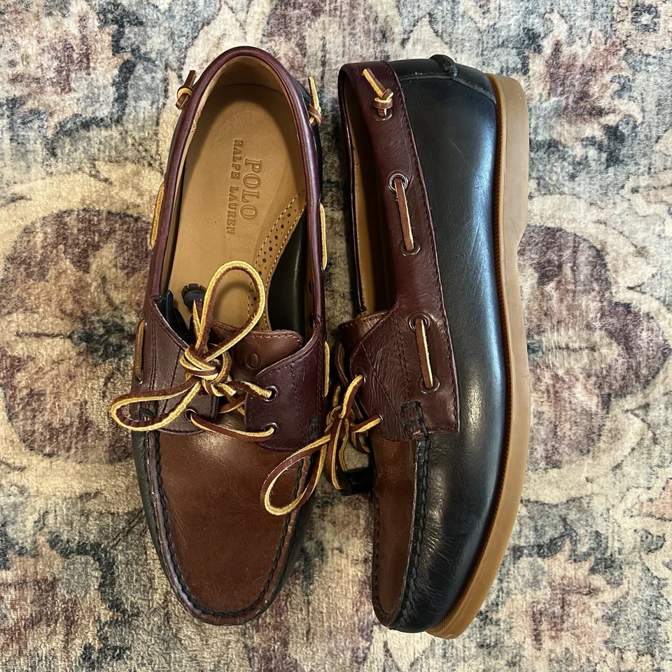 Zapatos de barco de cuero Merton Polo Ralph Lauren para hombre talla 10 D - 14557 Foto 1 de 4