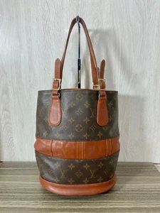Bolso de Hombro LOUIS VUITTON Monograma Bucket GM Hecho en EE. UU. Cuero Marrón JAPÓN - Imagen 1 de 24