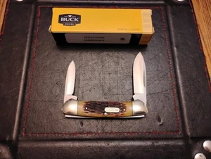 Buck Canoe 384  Folding Knife Bone Handle 2.5" & 1.8" 420J2  Blades 2.7 OZ   - Picture 1 of 11