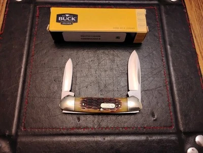 Buck Knives Canoe Folding Knife Bone Handle 2.5" & 1.8" 420J2 Blades 2.7 OZ